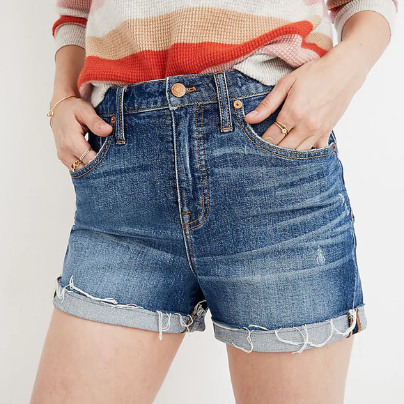 Madewell High Rise Denim Shorts Glenoaks Wash Cutoff Edition Size 24 - Picture 2 of 10